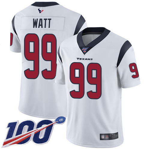Houston Texans Limited White Men J J Watt Road Jersey NFL Football 99 100th Season Vapor Untouchable